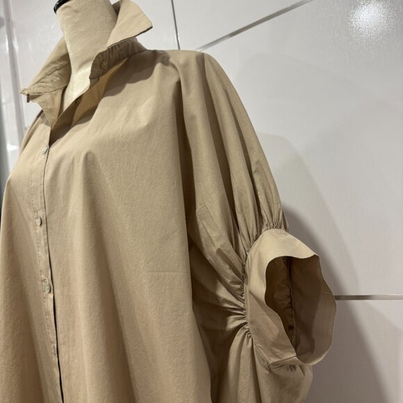 Italian 100% Cotton Oversized Button Up Shirt NWOT, One Size - Picture 6 of 14